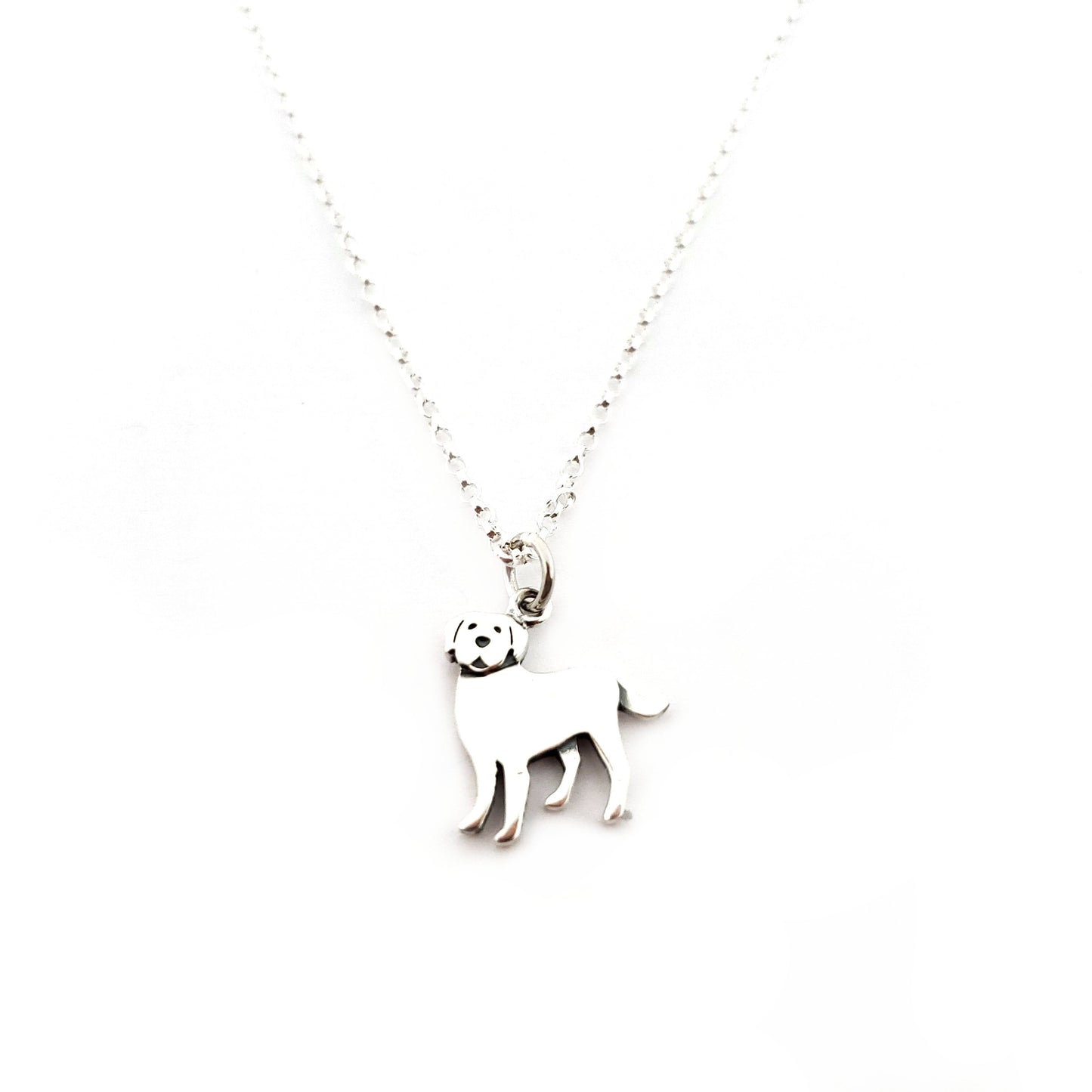 Labrador Dog Charm Necklace - Sterling Silver Jewelry
