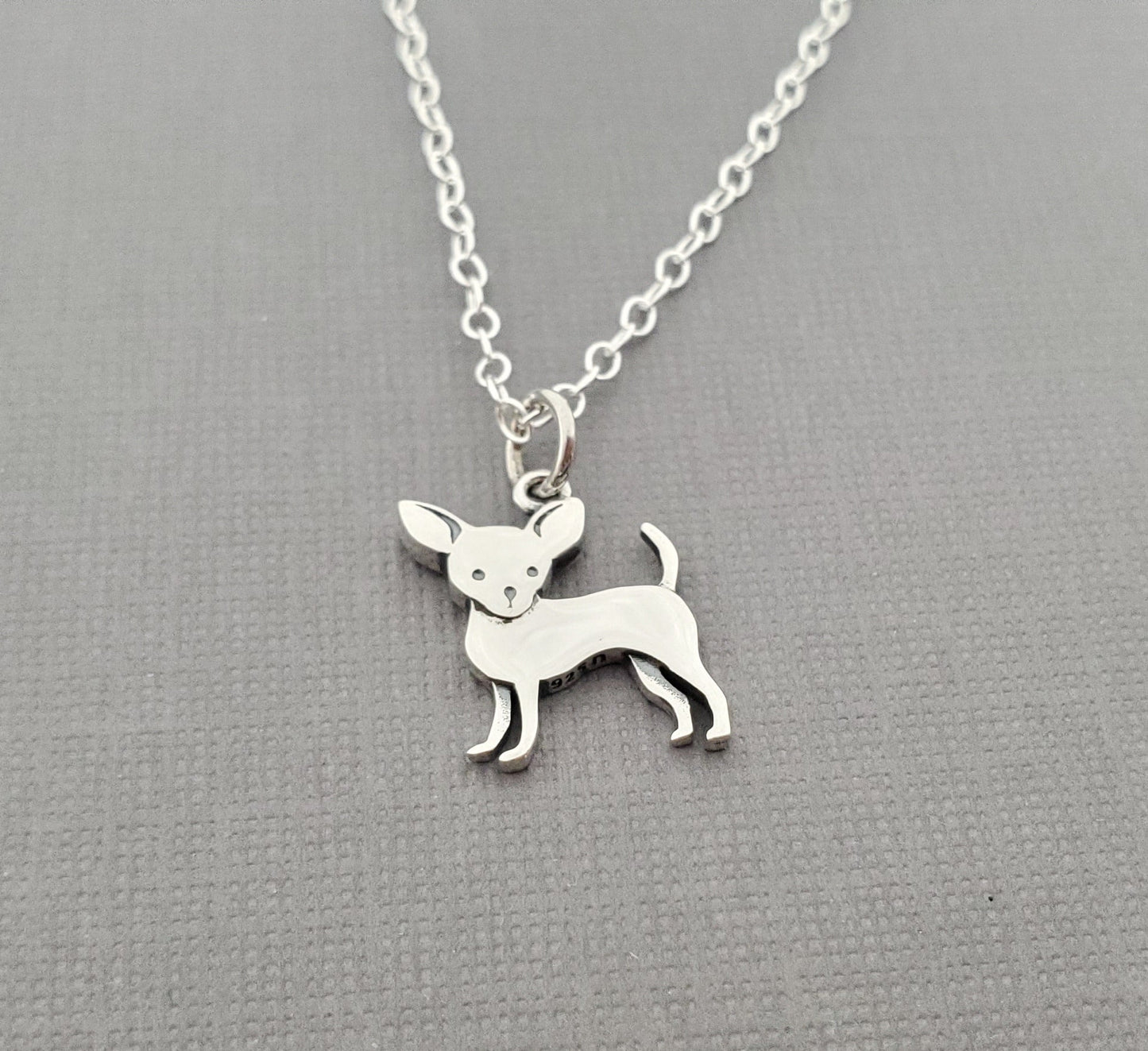 Sterling Silver Chihuahua Charm Necklace – Tiny Dog Lover Gift