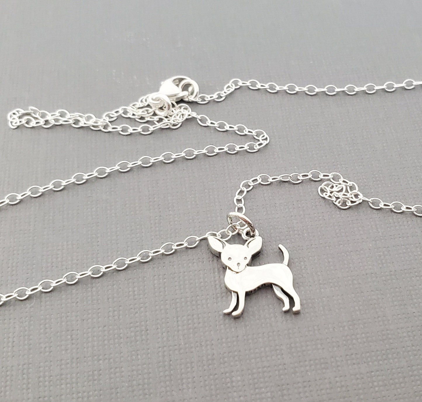 Sterling Silver Chihuahua Charm Necklace – Tiny Dog Lover Gift