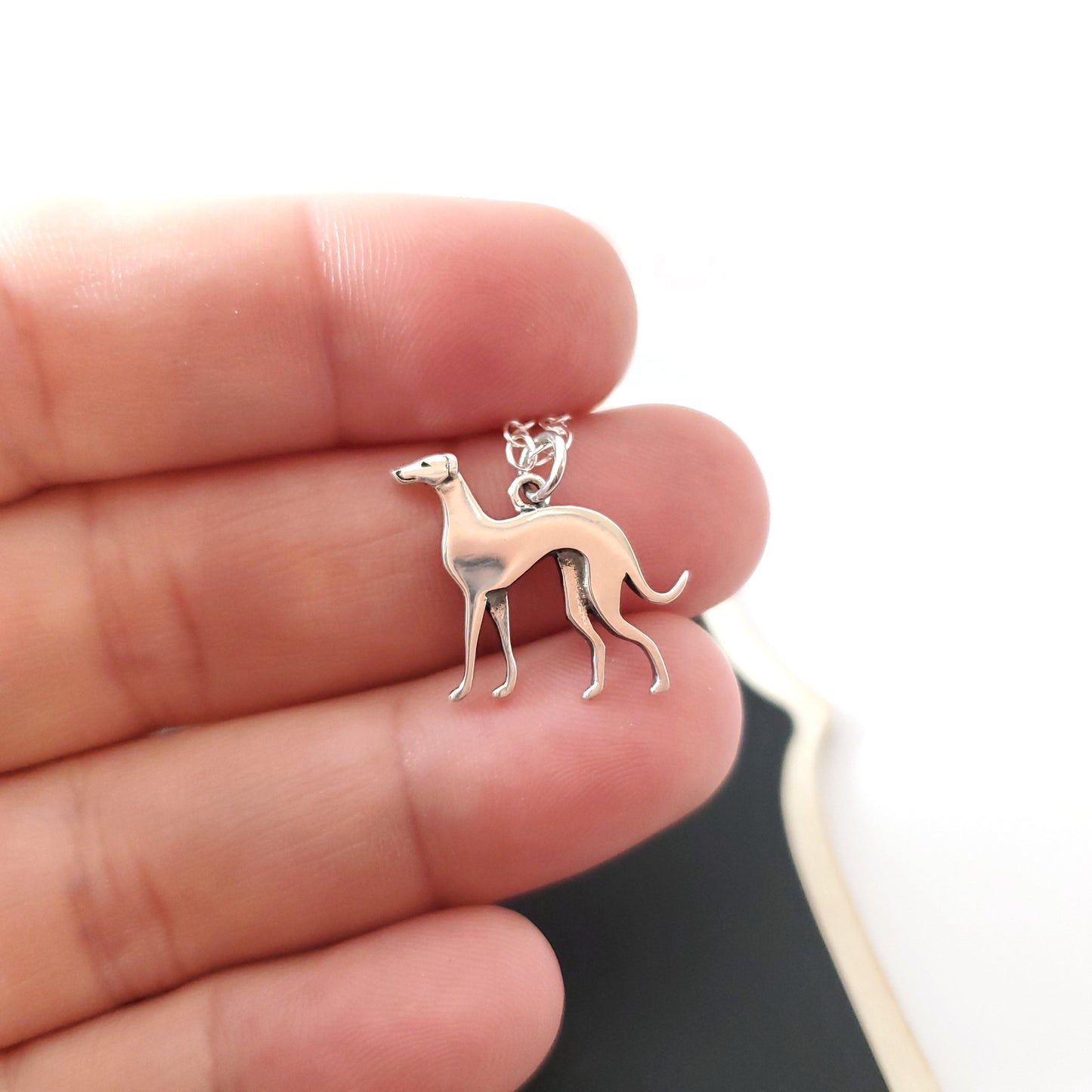 Greyhound Dog 925 Sterling Silver Necklace