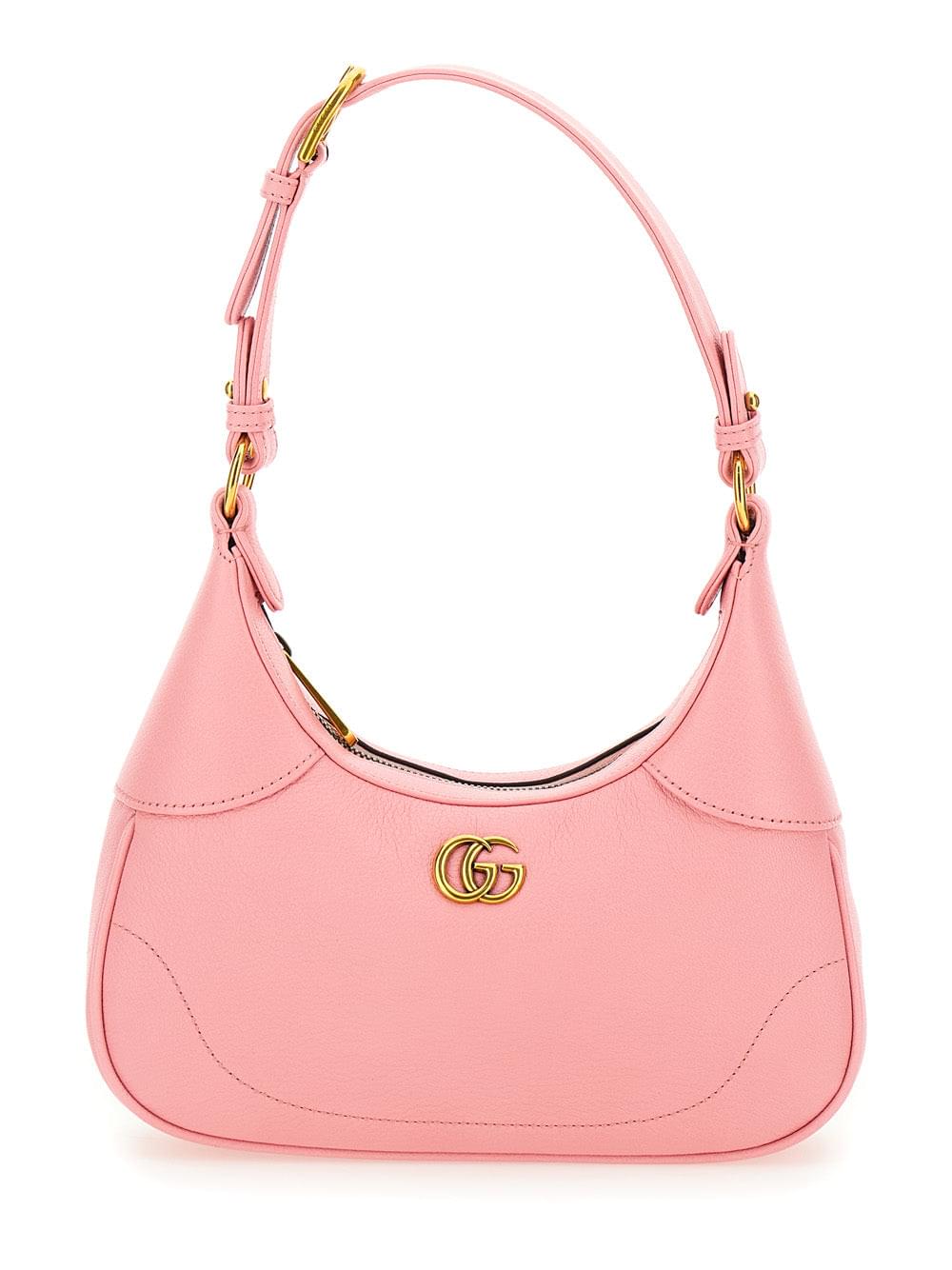 Gucci Women 'Aphrodite Small' Pink Shoulder Bag In Leather Woman
