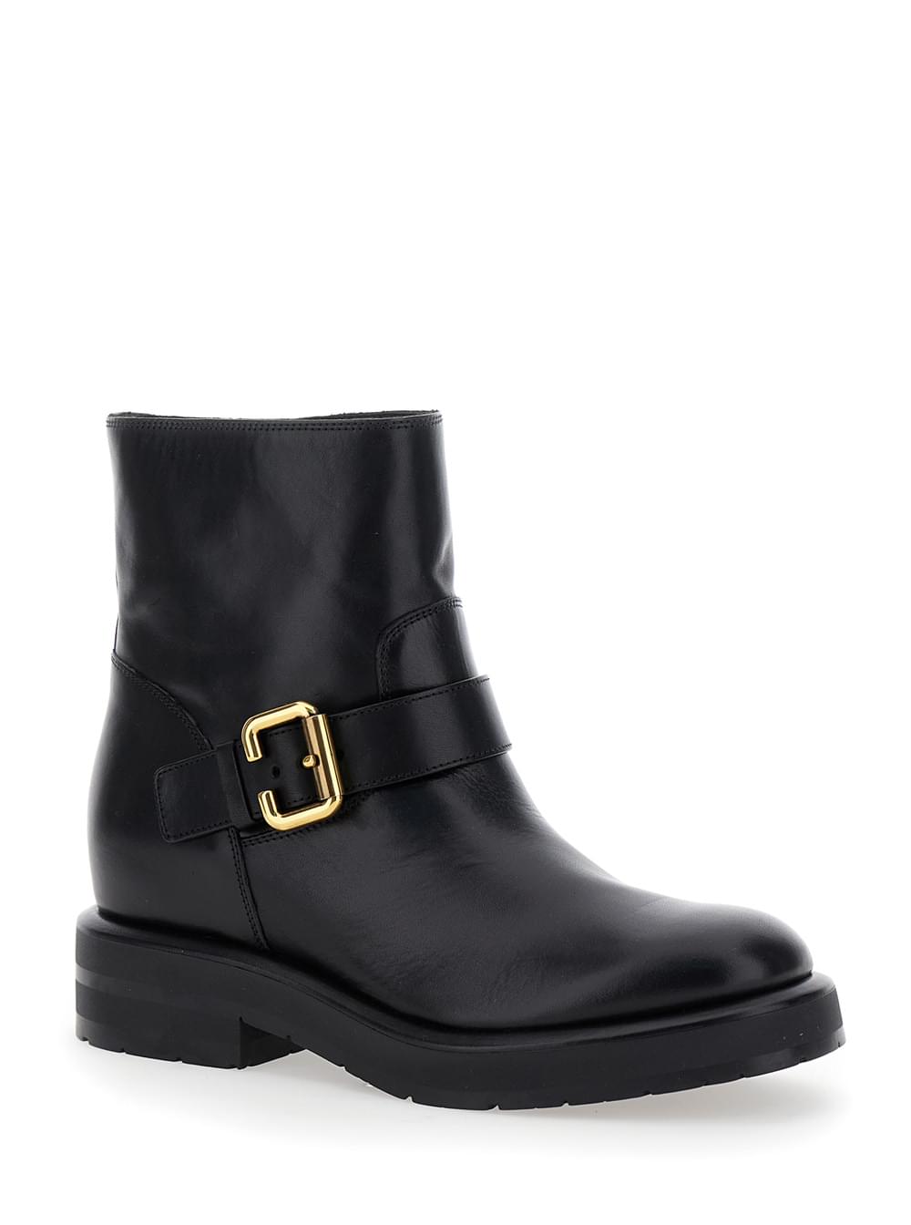 Chloé Women 'Coddington' Black Ankle Boots With Paddington Buckle In Leather Woman
