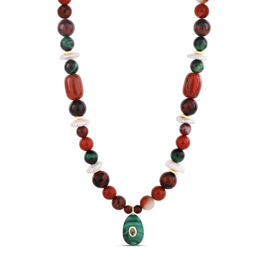 Jasper & Malachite Statement Necklace