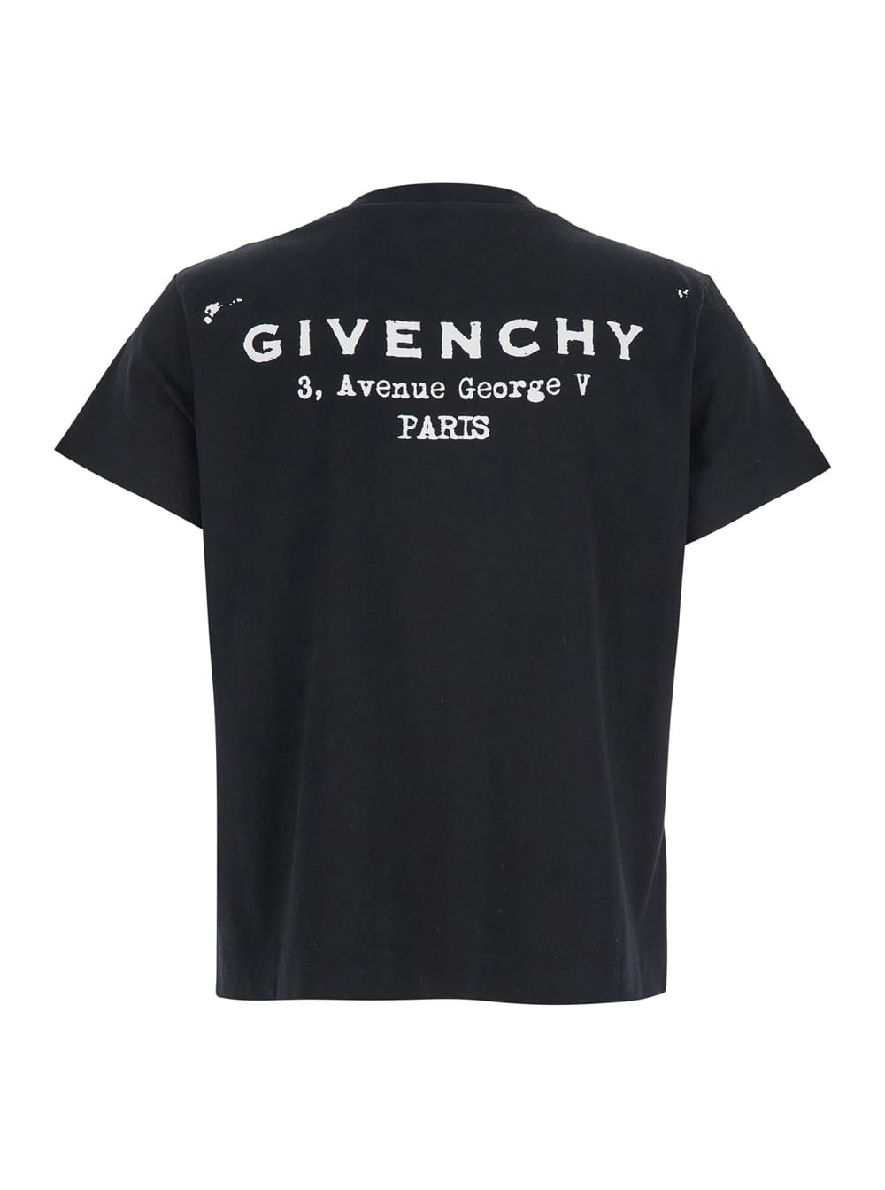 Givenchy Women Black Crewneck T-Shirt With Logo Lettering On Front And Rear In Cotton Woman