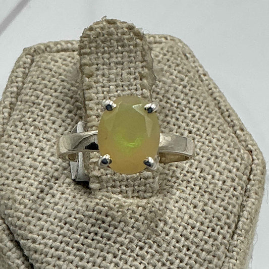 Sterling Silver Ethiopian Opal Ring – Size 5 – Inspiration, Emotional Clarity & Radiant Energy