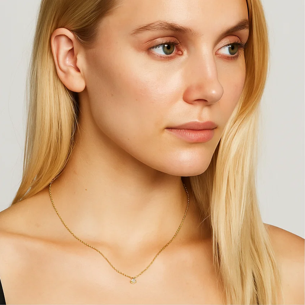 Star Glimmer Dainty Cable Chain Necklace with AAAAA Pear Cut Cubic Zirconia Pendant