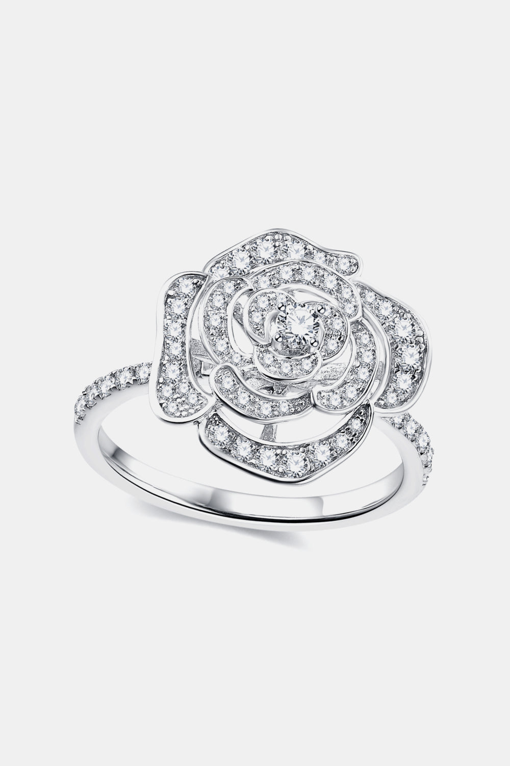 Sparkala™ Flower Shape Ring (Platinum, Yellow Gold or Rose Gold over Sterling Silver)