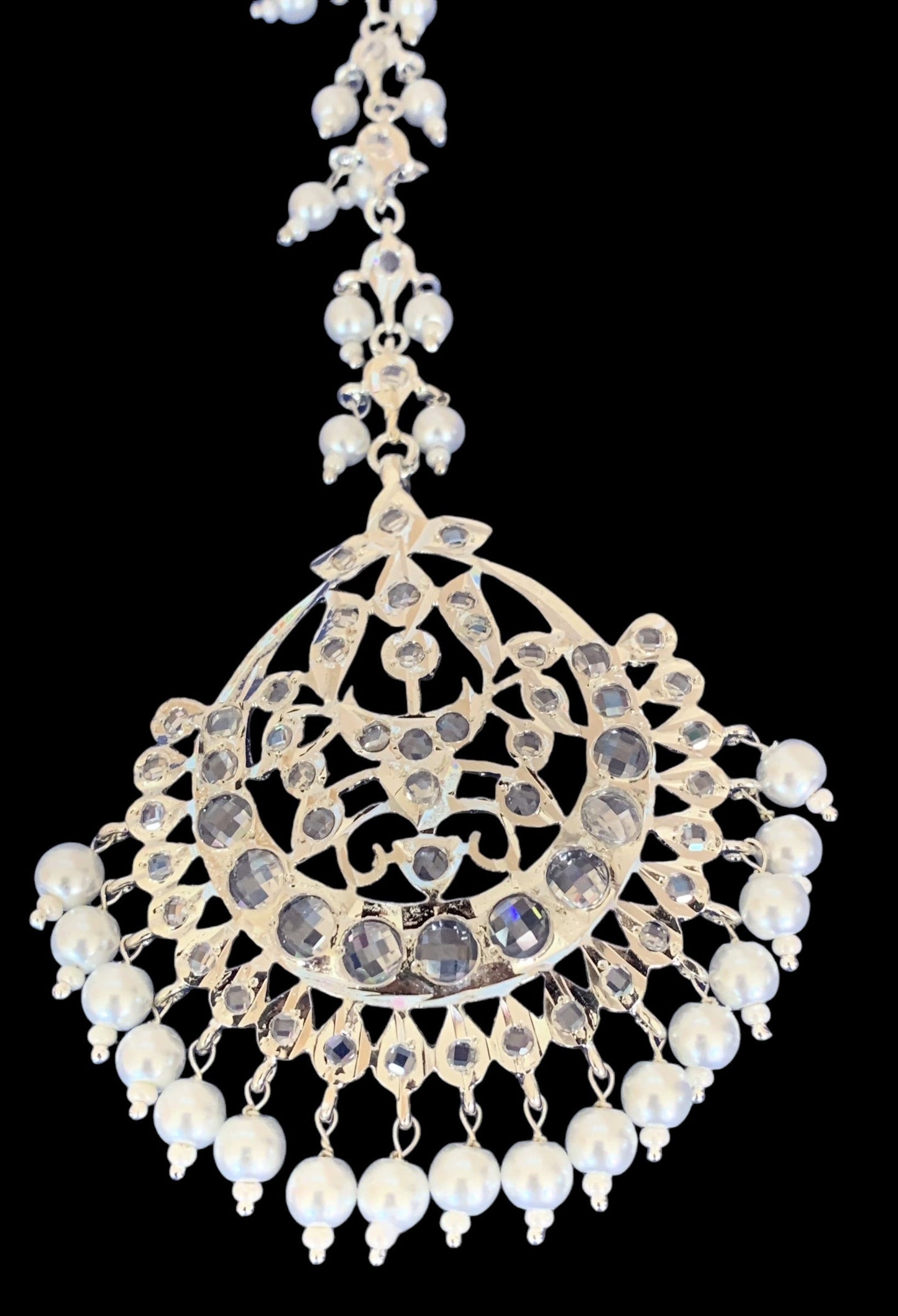 JTK13 Hira jhoomar tika in silver plating ( READY TO SHIP )