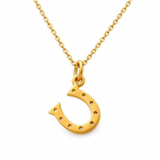 Tiny Gold Horseshoe Necklace