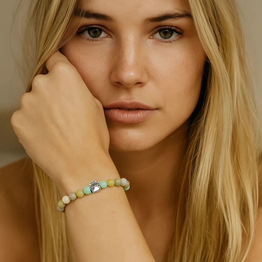 PawZee Beaded Bracelet with Paw Charm