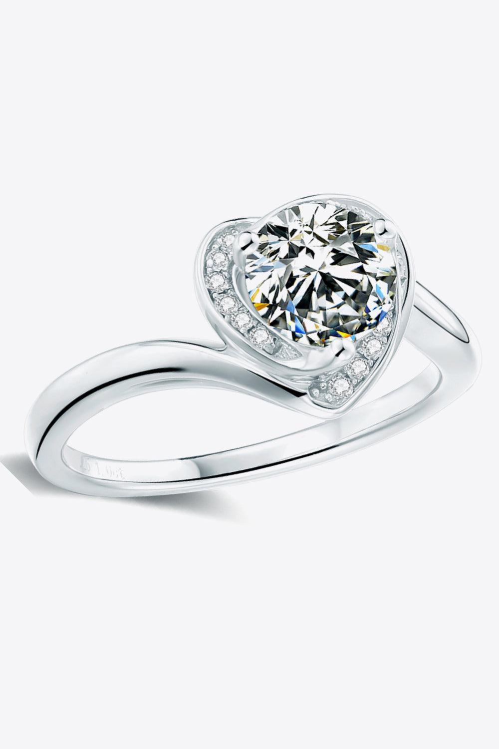 1 Carat Sparkala™ Platinum Over Pure Sterling Silver Heart Ring