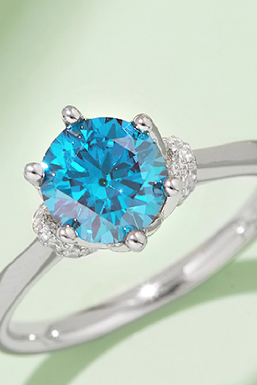 1 Carat Round Brilliant Round Cut Sparkala™ Contrast Platinum Over Pure Sterling Silver Ring (Pink, Yellow, or Aqua)