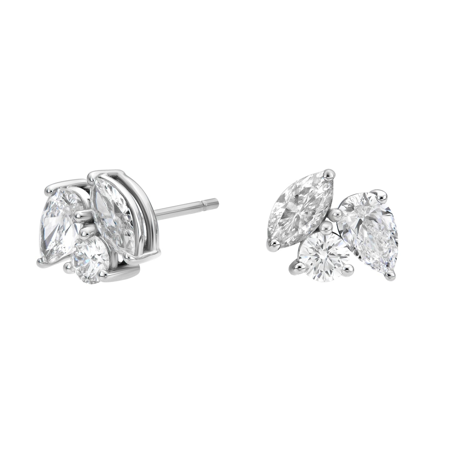 Mixed Shape Trio Stud Earrings
