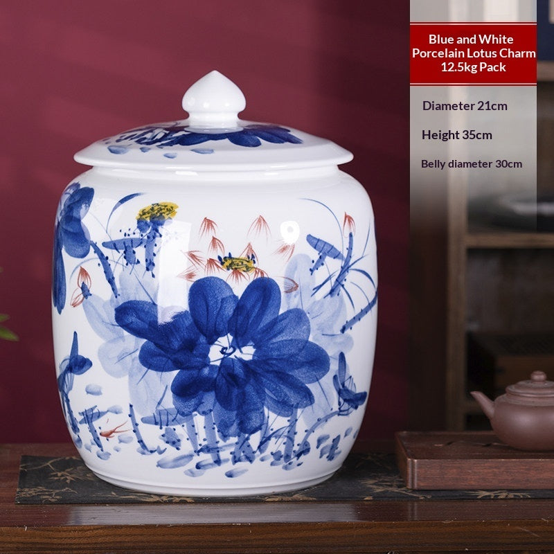 Thickened Airtight Ceramic Tea Canister – Sealed Moisture-Proof Kitchen Storage Jar