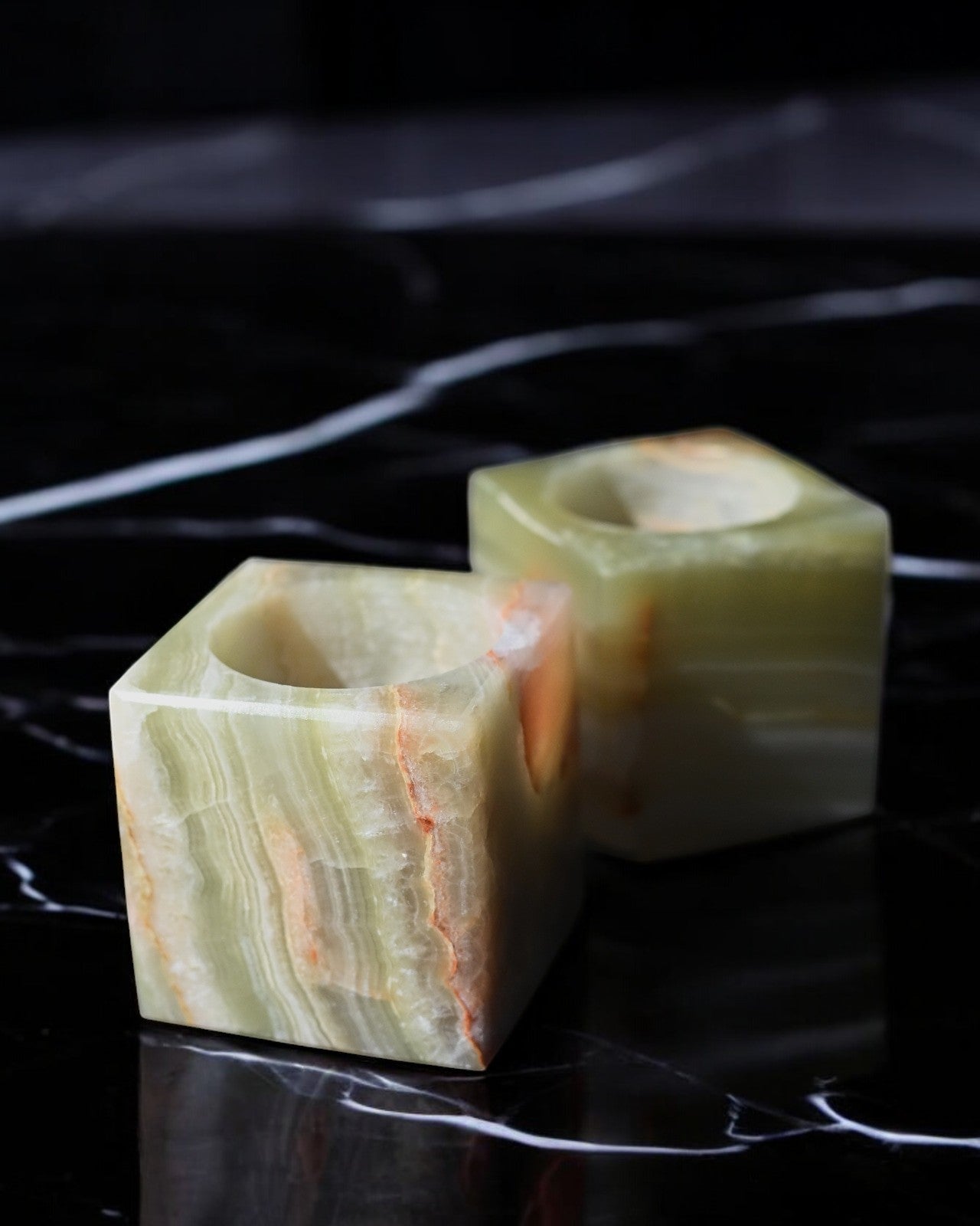 Green Onyx Candle Holder