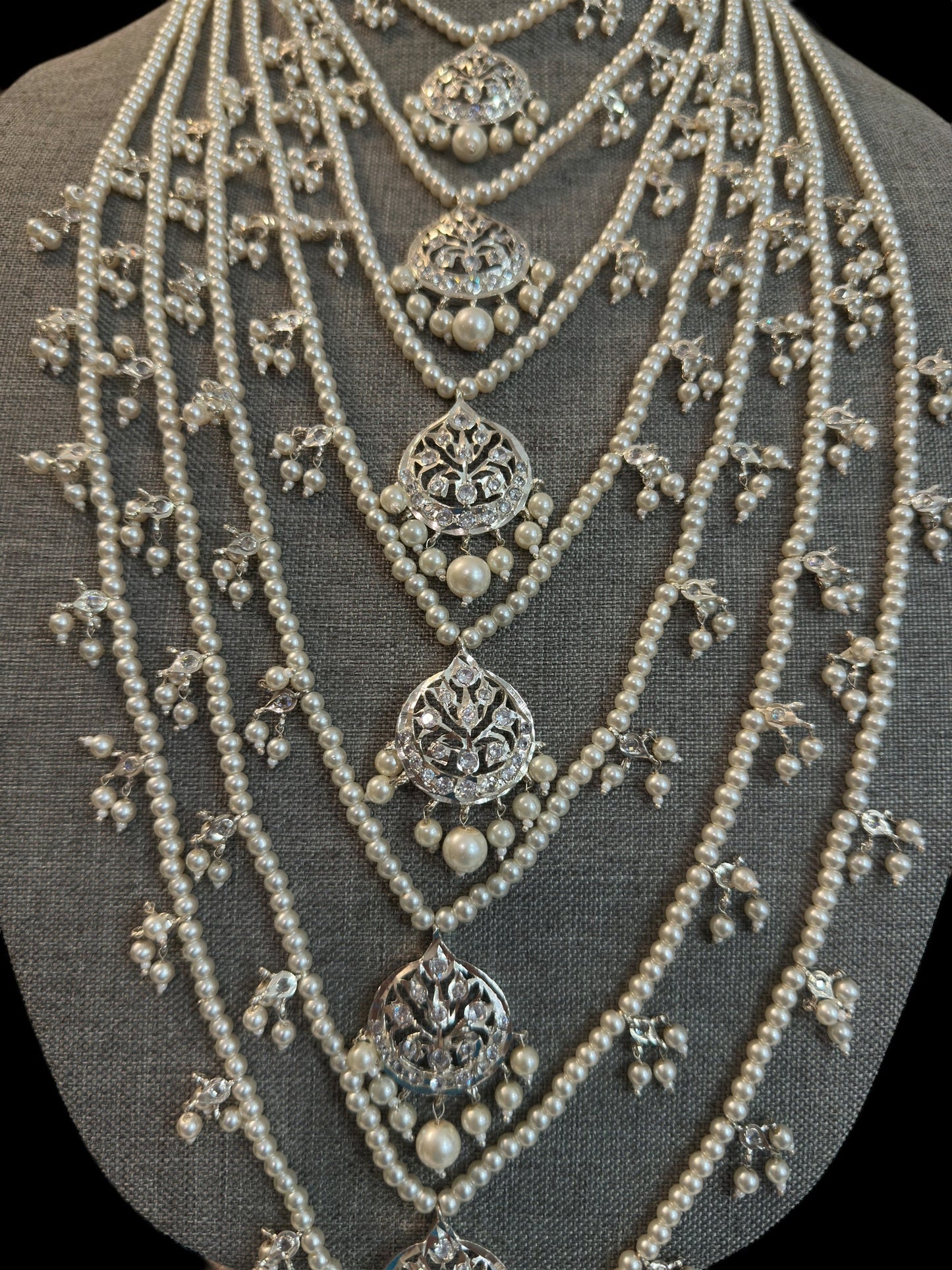 SAT106 Asmara Satlada with earrings tika in silver plating ( READY TO SHIP  )