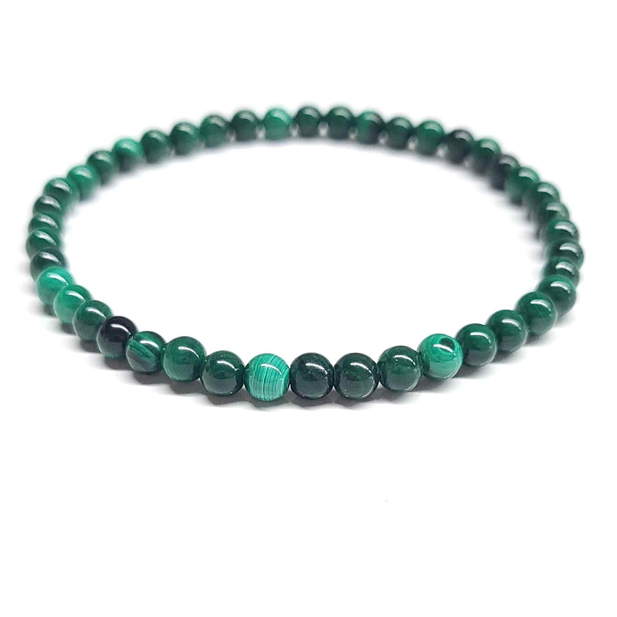 Malachite Round Bead Bracelet - Stone of Transformation & Fidelity