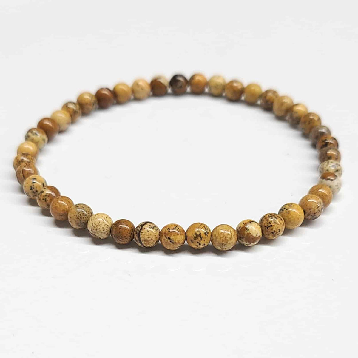Picture Jasper Round Bead Bracelet