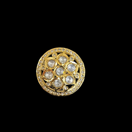 DJR94 Gold plated ring in moissanite ( SHIPS IN 3 WEEKS )