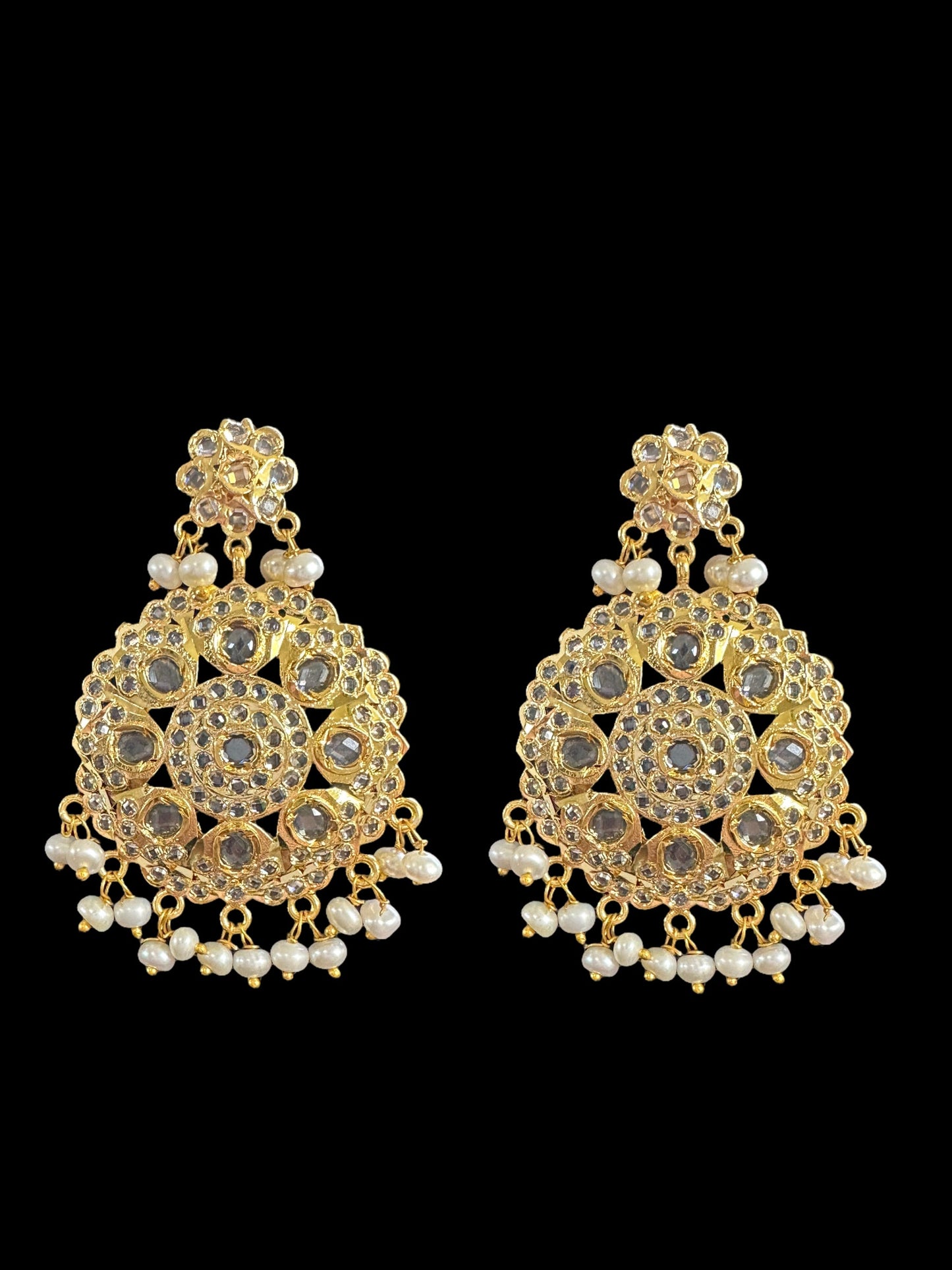 DNS48 Simeon gold plated Hyderabadi necklace in fresh water pearls ( READY TO SHIP)