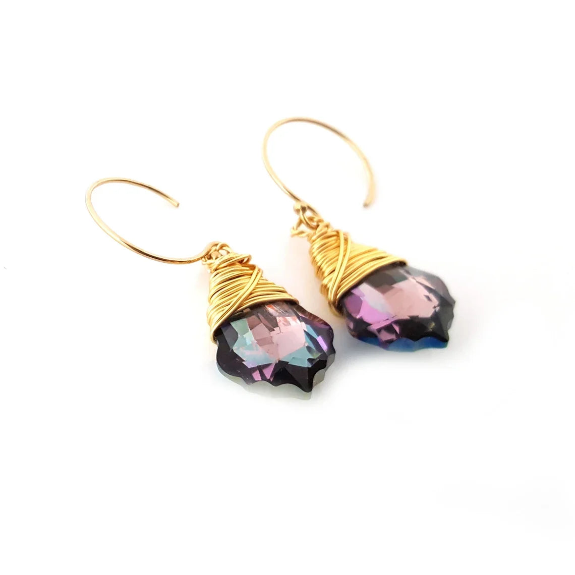 Mystic Violet Baroque Swarovski Crystal Earrings