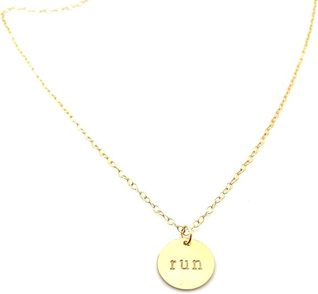 Hand Stamped “Run” Charm – 14k Gold Filled