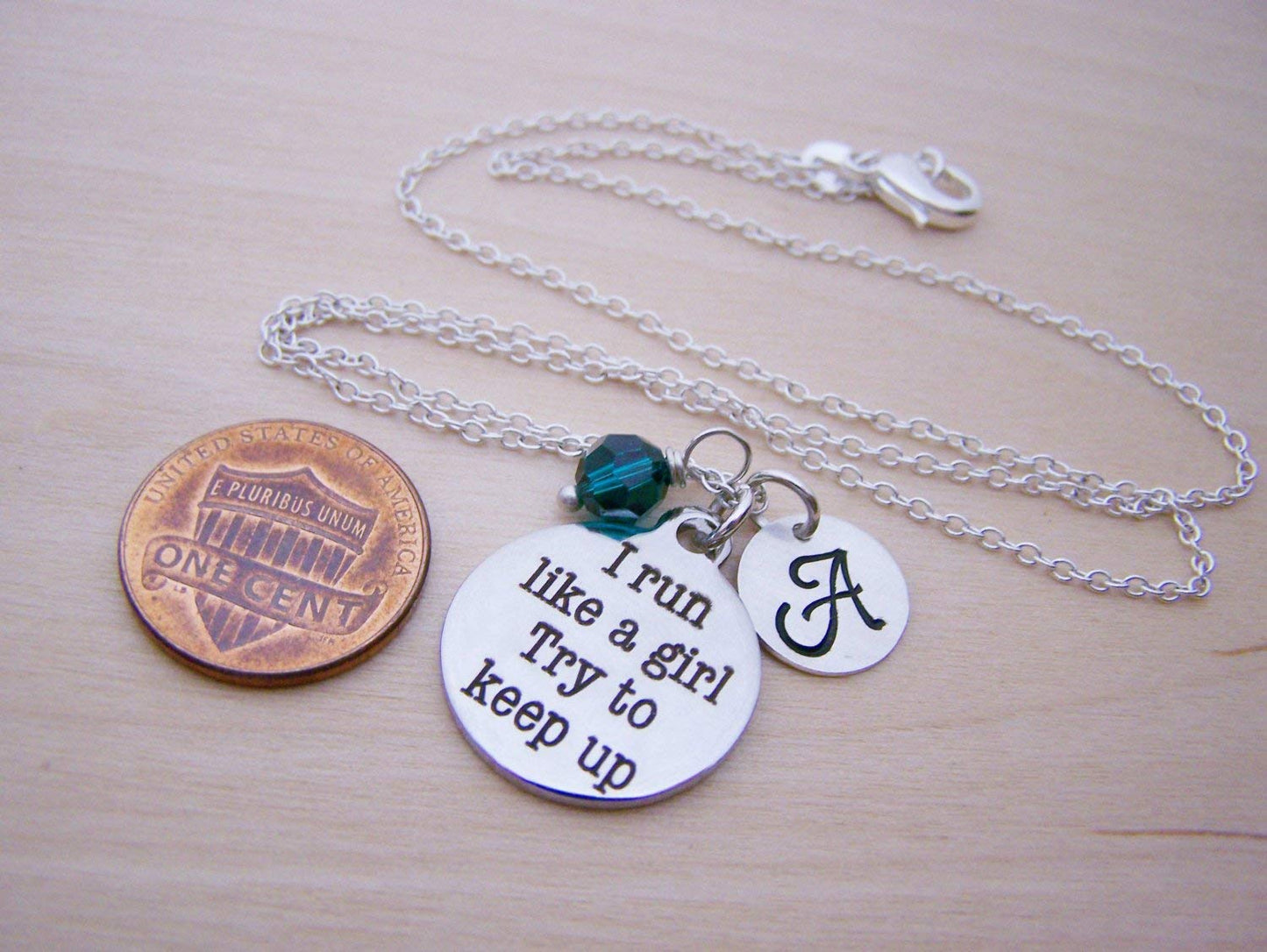 I Run Like a Girl Charm Necklace – Personalized Sterling Silver Jewelry