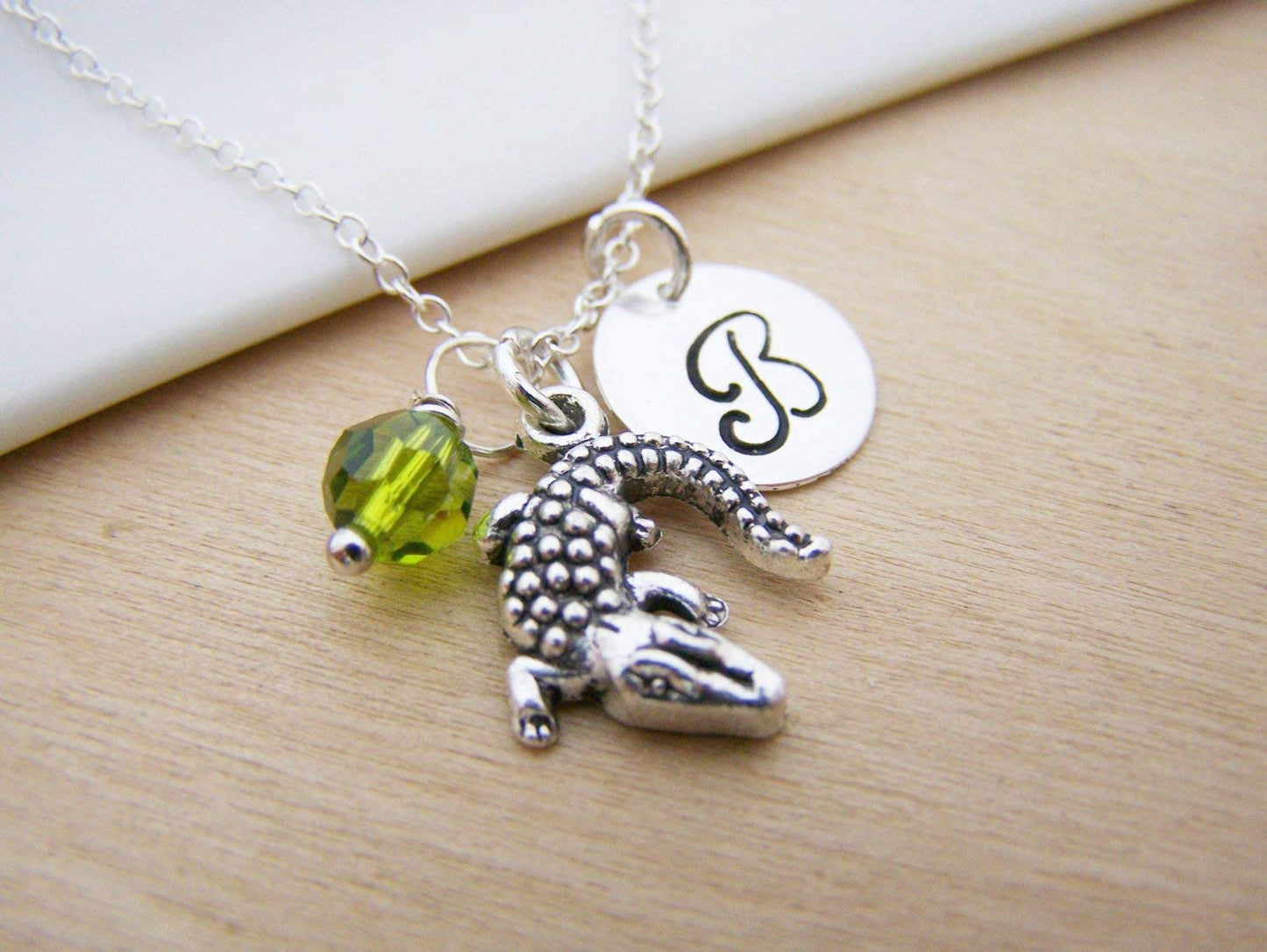 Alligator Charm Necklace – Personalized Sterling Silver Jewelry