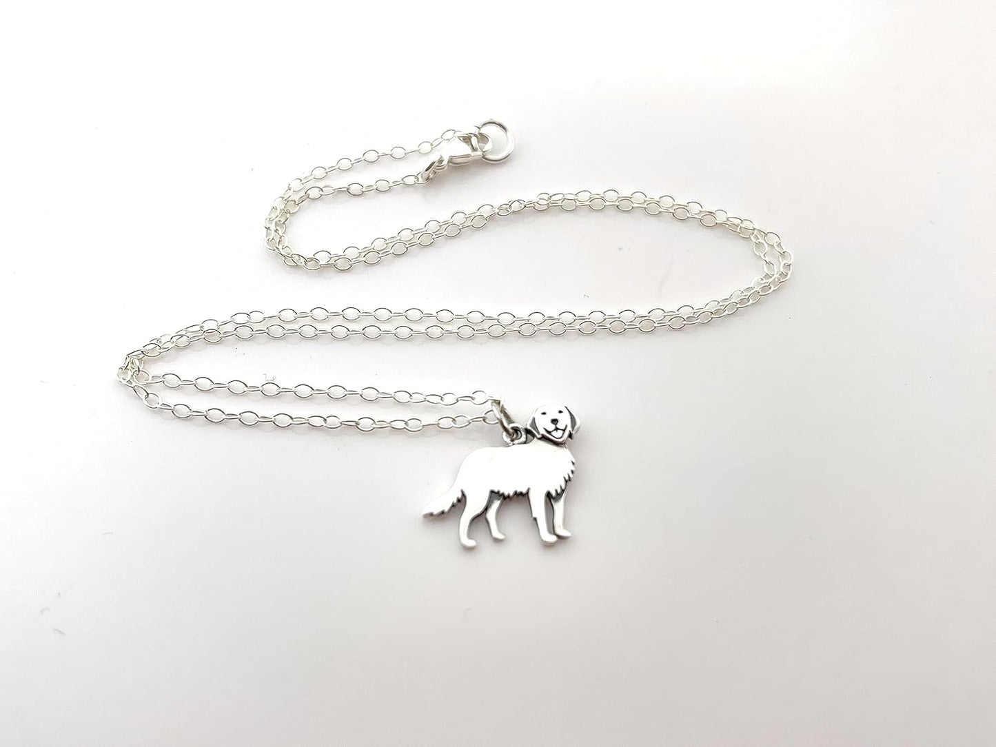 Golden Retriever Necklace – Sterling Silver, 18-Inch Chain