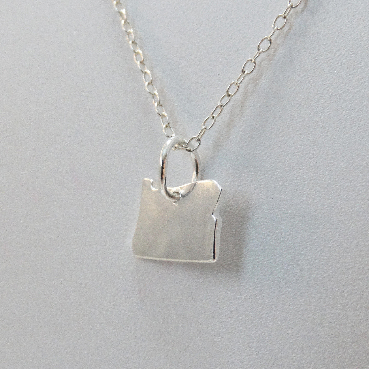 Oregon State Necklace – Sterling Silver OR Charm on 16" Chain