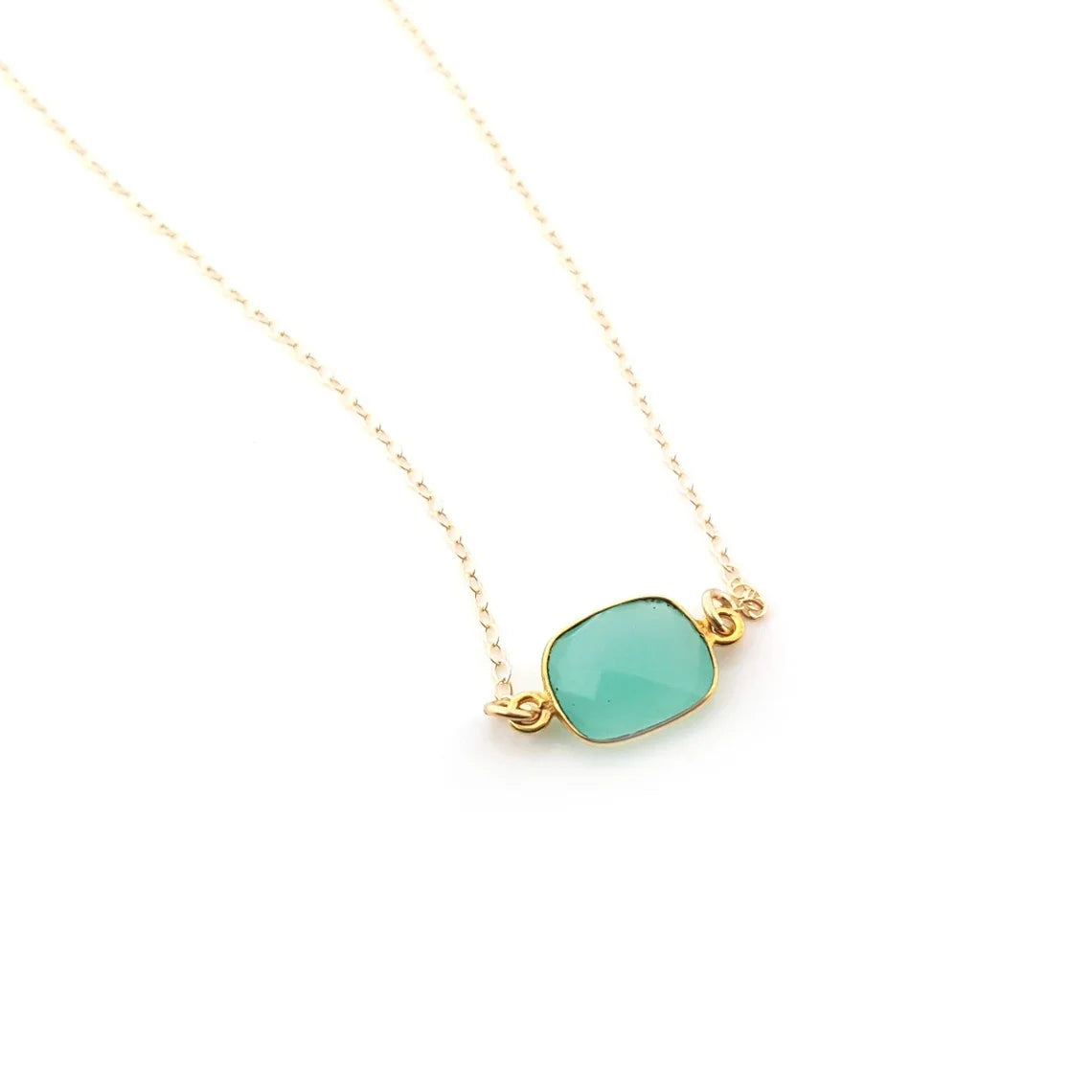 Chalcedony Gemstone Gold Necklace