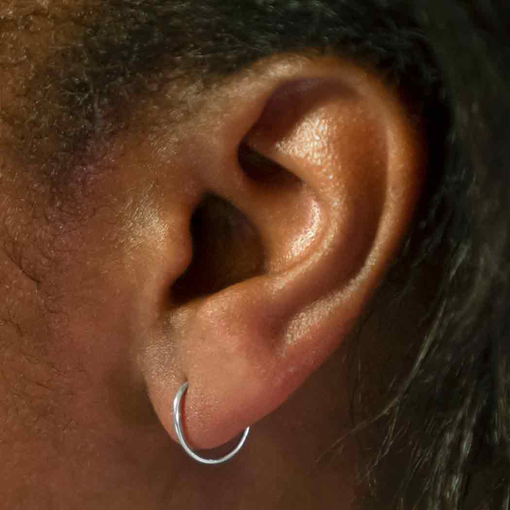 Sterling Silver Circle Hoop Earrings – 11x11mm Minimalist Everyday Hoops