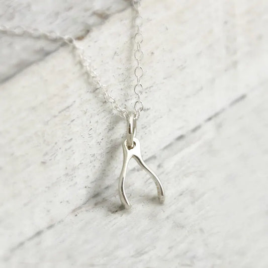 Sterling Silver Tiny Wishbone Necklace – 16" Chain