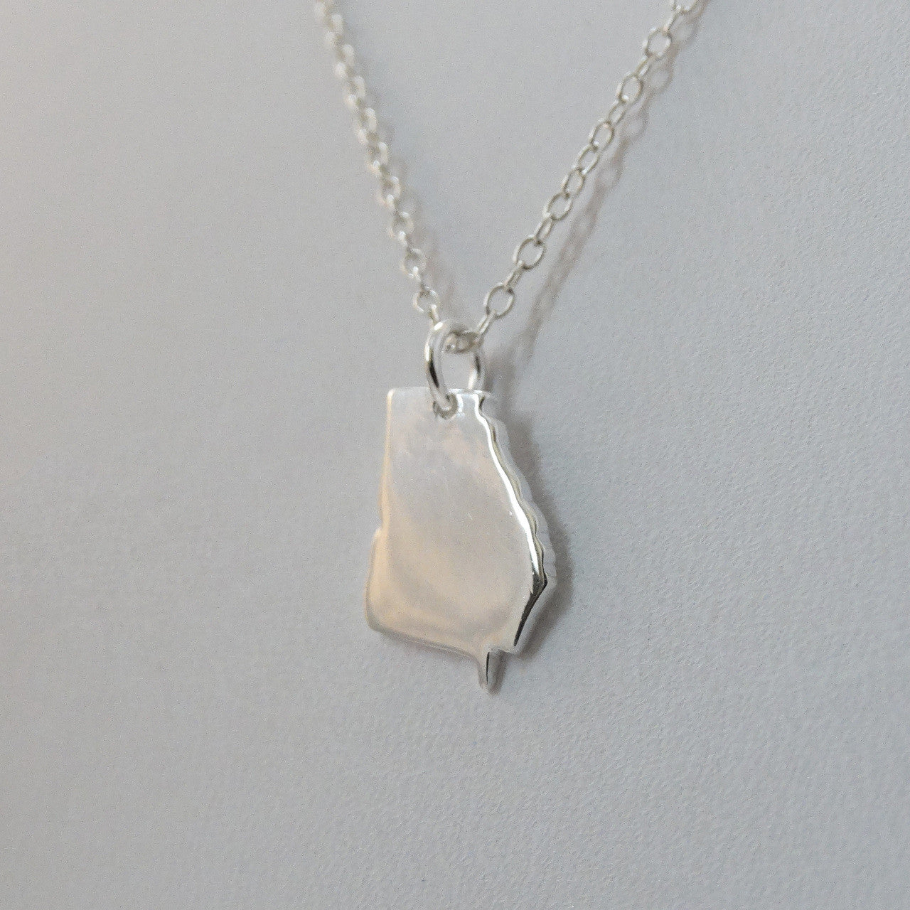 Georgia State Necklace – Sterling Silver GA Charm on 18" Chain