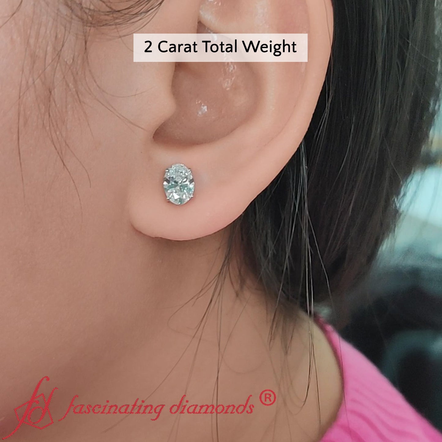 Stud Earring Basket Oval Shaped