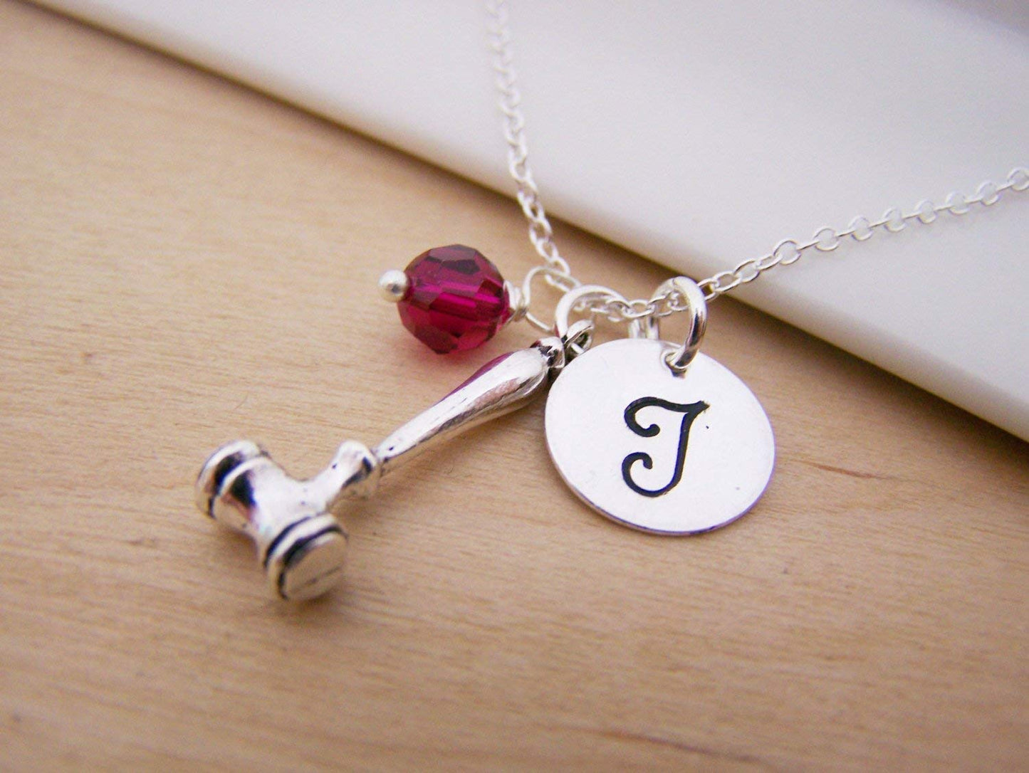 Gavel Charm Necklace – Personalized Sterling Silver Jewelry