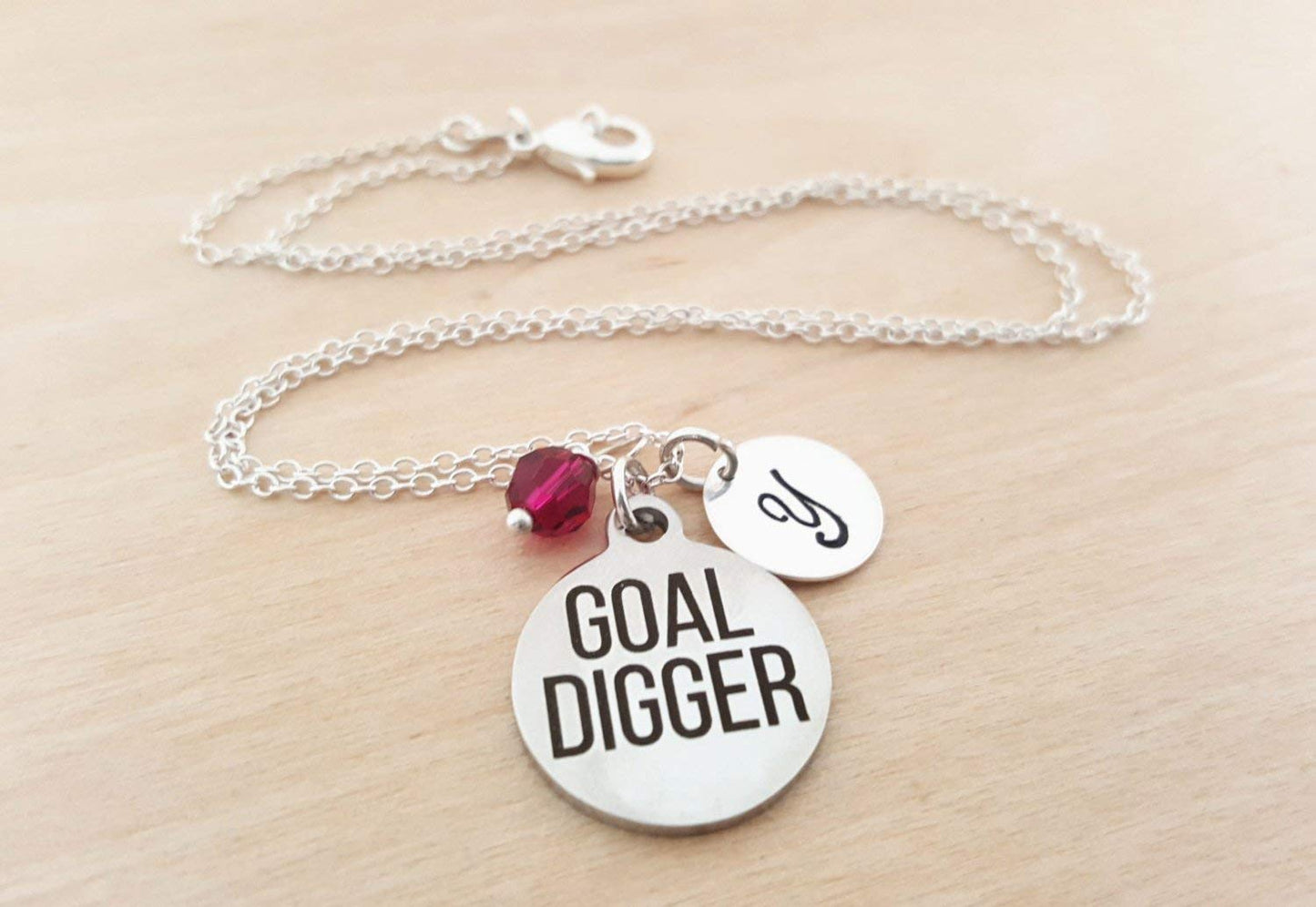Goal Digger Charm Necklace – Personalized Sterling Silver Jewelry