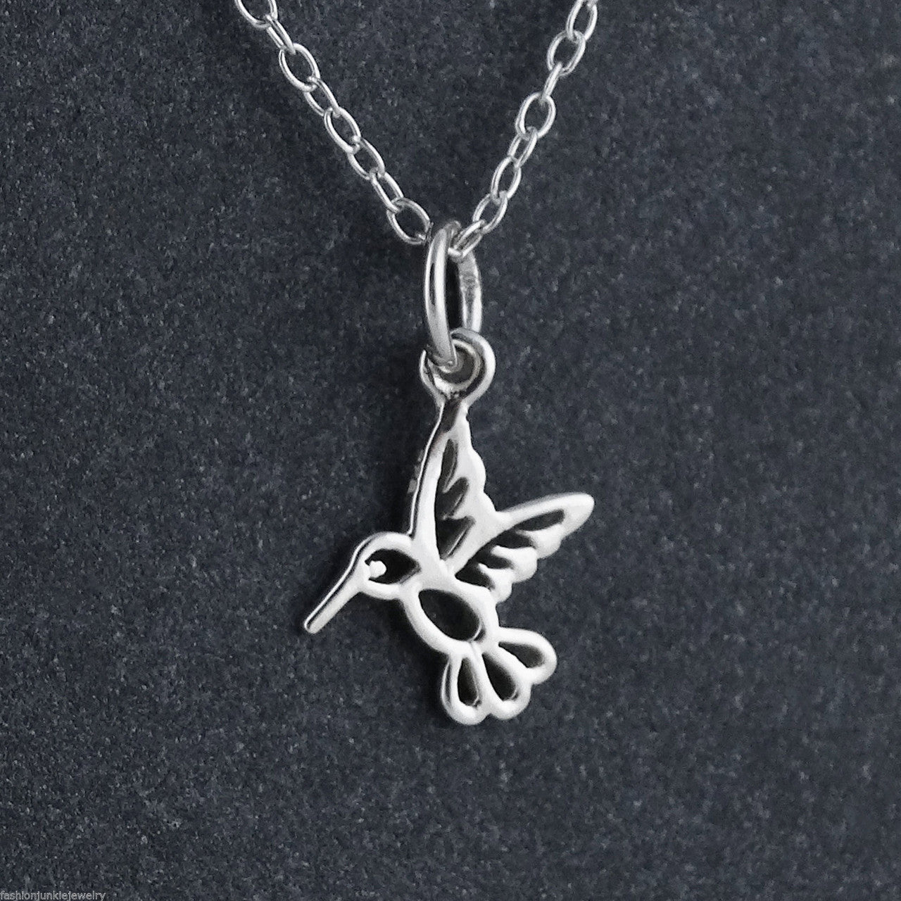 Tiny Hummingbird Necklace – 925 Sterling Silver Charm on 16" Chain