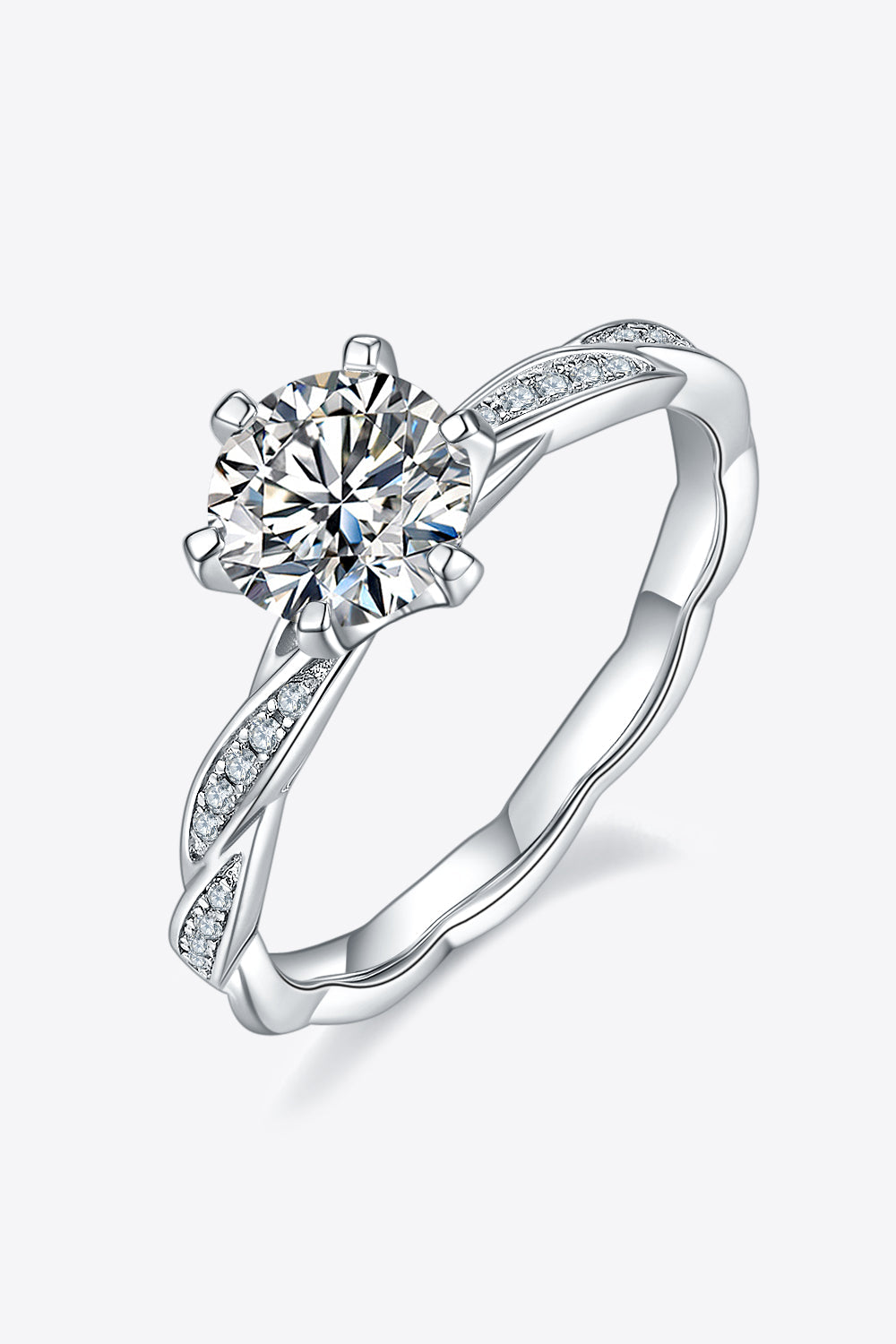 1 Carat Brilliant Round Cut Sparkala™ Platinum Over Pure Sterling Silver Ring