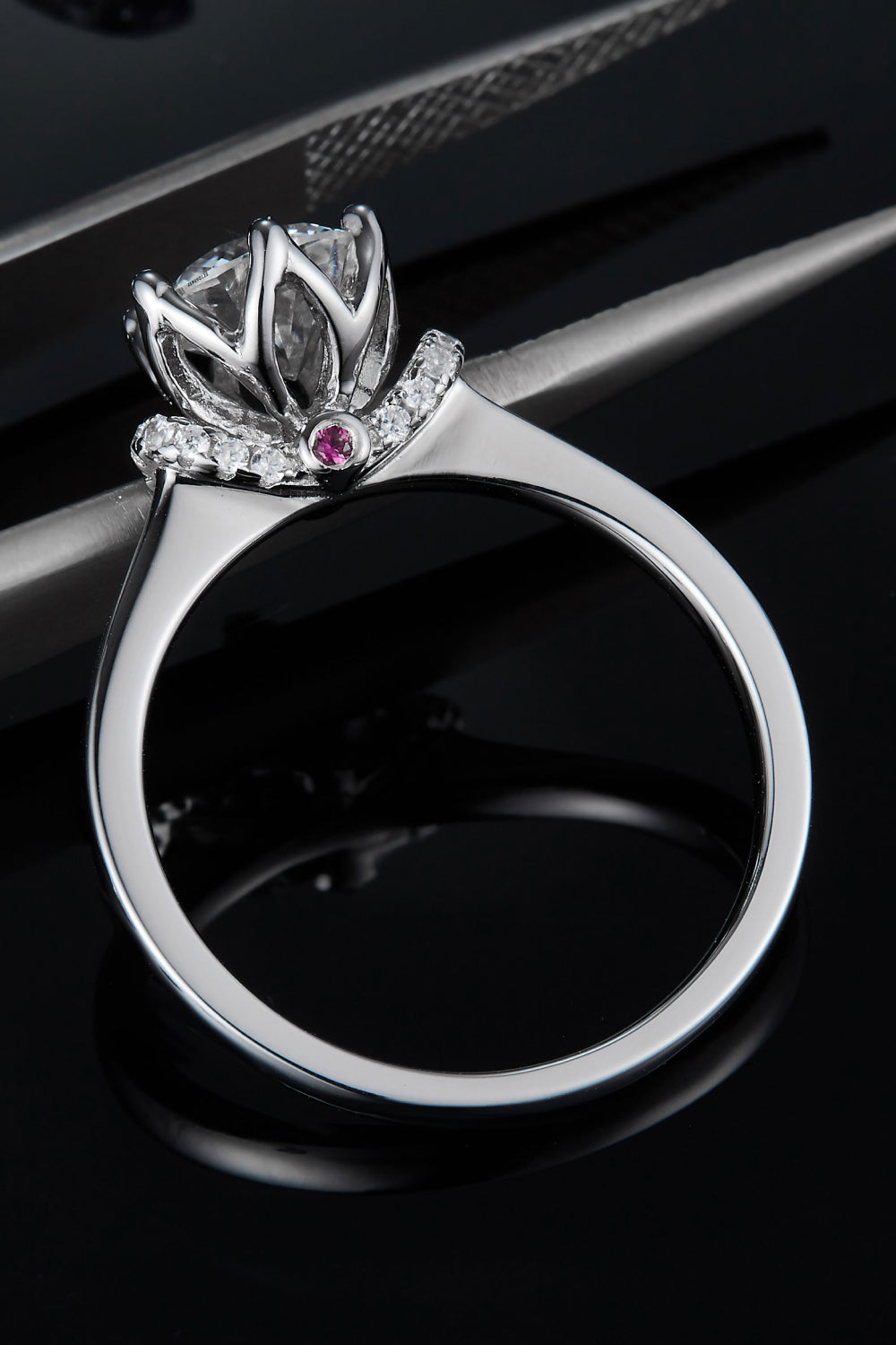 1 Carat Brilliant Round Cut Sparkala™ Platinum Over Pure Sterling Silver Ring