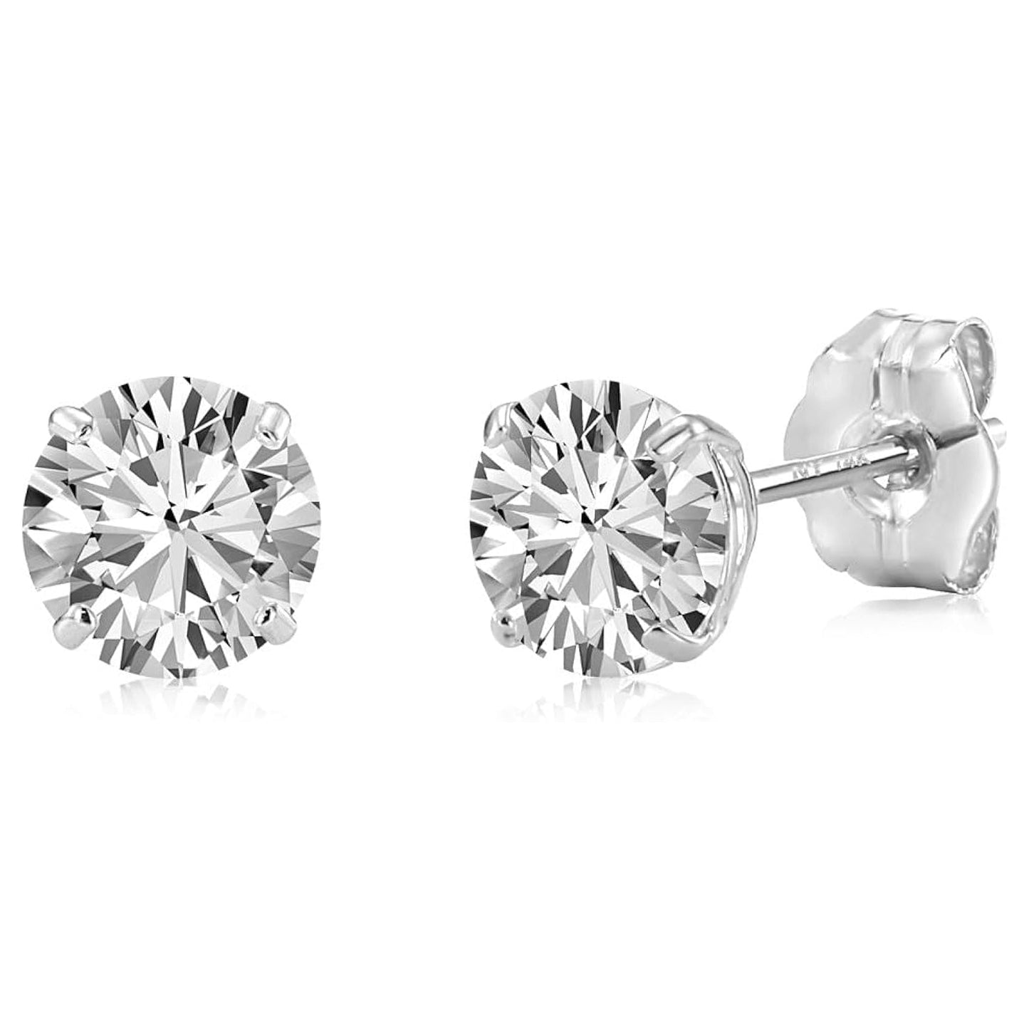 2.00 CTW AGI Certified Lab-Grown Diamond Stud Earrings in Solid 14K Gold – E Color, VS Clarity
