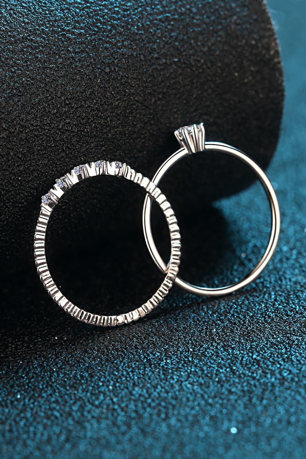 Sparkala™ 925 Sterling Silver Two-Piece Ring Set