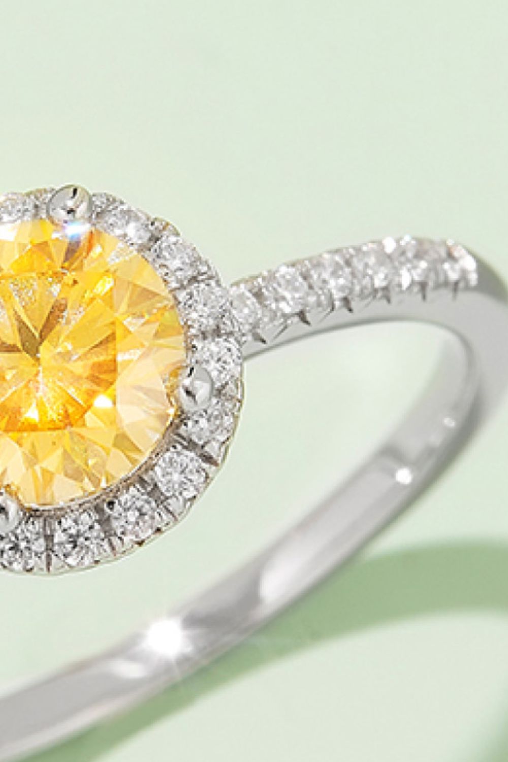 1 Carat Sparkala™ Platinum Over Pure Sterling Silver Halo Ring (Yellow, Pink, or Blue)