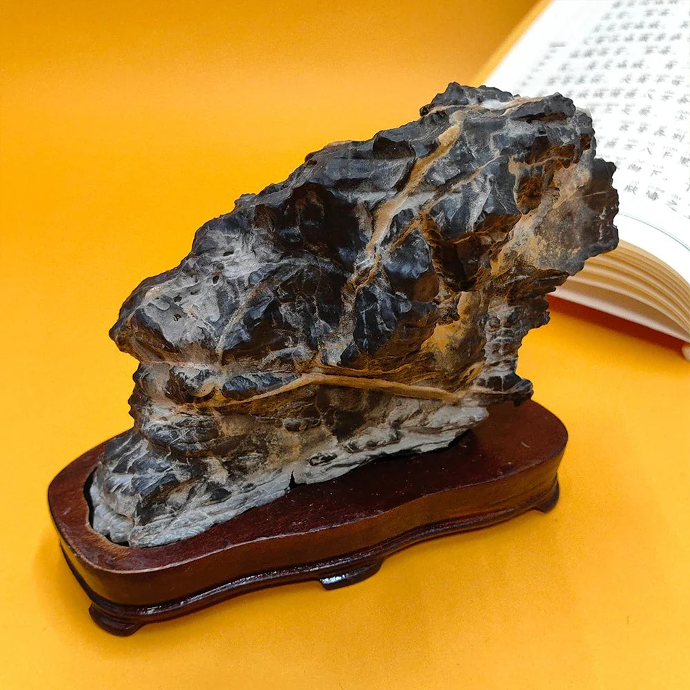 Suiseki Stone Sculpture Stone Collection Asian Natural Stone Mountain Rock Office Decoration Rough Stone Men gift