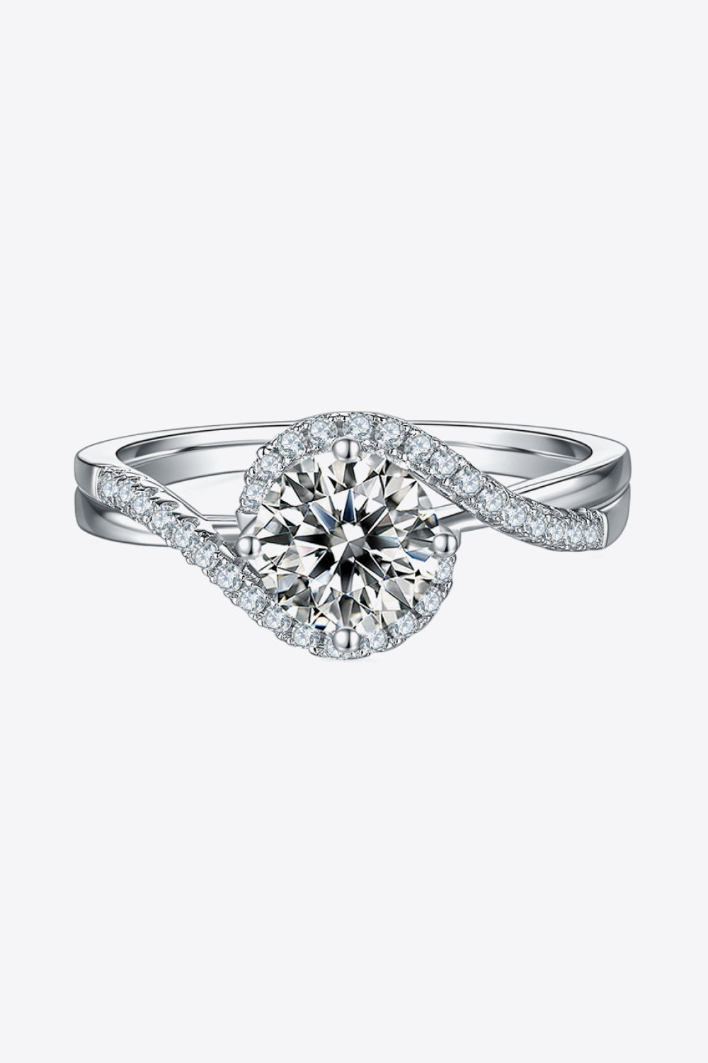 1 Carat Brilliant Round Cut Sparkala™ Crisscross 925 sterling silver Ring