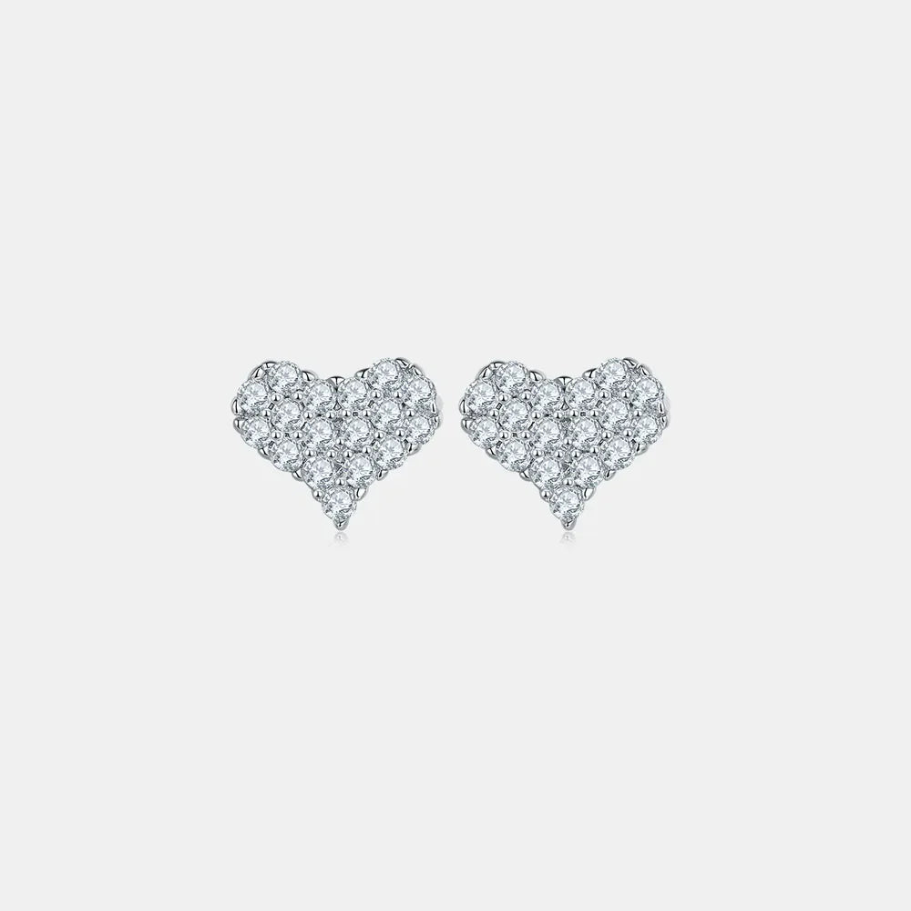Sparkala™ 925 Sterling Silver Heart Stud Earrings