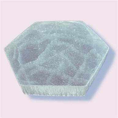 3" Selenite Charging Coaster - Hexagon