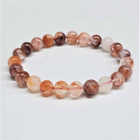 Fire Quartz Round Bead Bracelet - Stone of Vital Energy