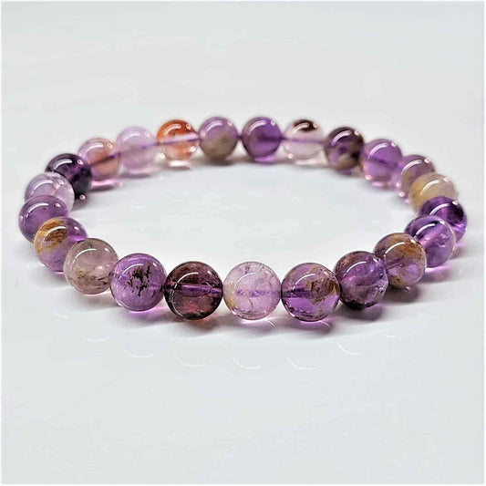 Super 7 Round Bead Bracelet - Stone of Ascension & Manifestation