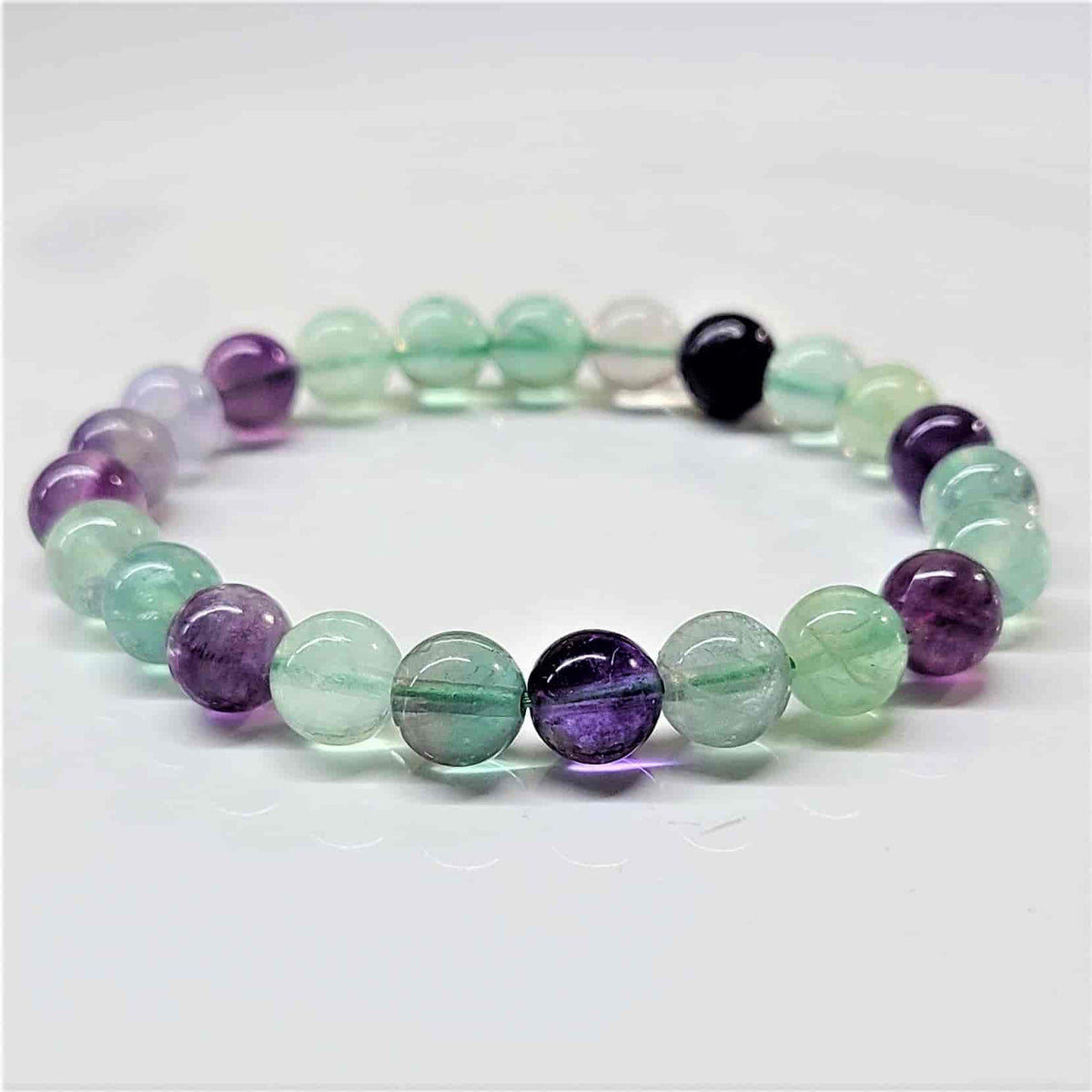 Fluorite Round Bead Bracelet - The Student's Stone